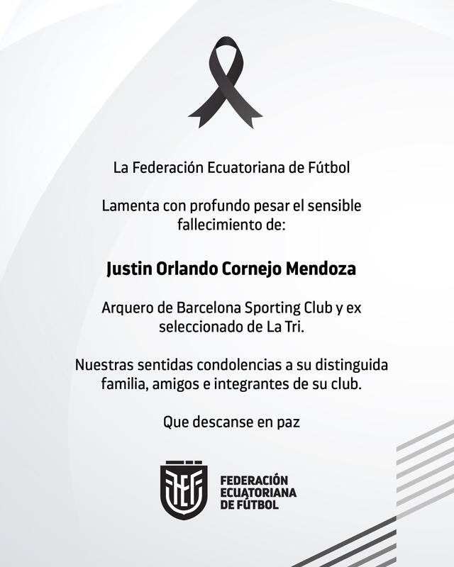 Comunicado de la federación ecuatoriana. Foto: X/FEF.   