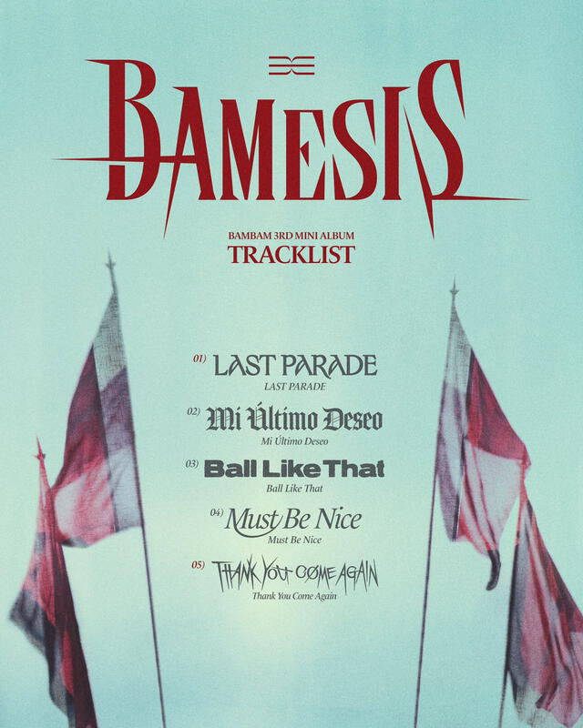 Tracklist del álbum de Bambam. Foto: difusión/X 