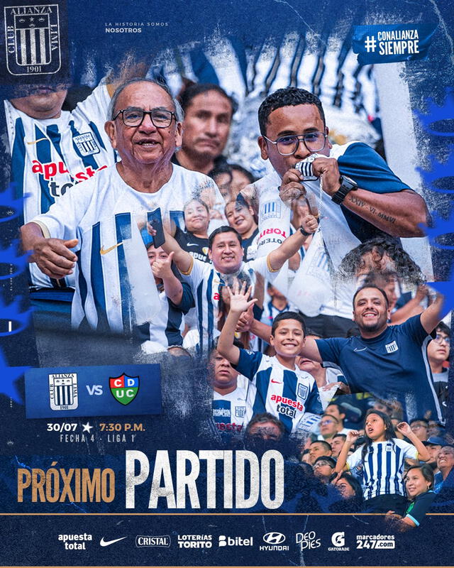 Publicación oficial del próximo partido de Alianza Lima. Foto: Club Alianza Lima   