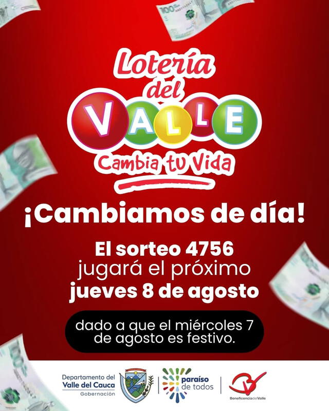 Comunicado de la Lotería del Valle. Foto: Departamento del Valle del Cauca   