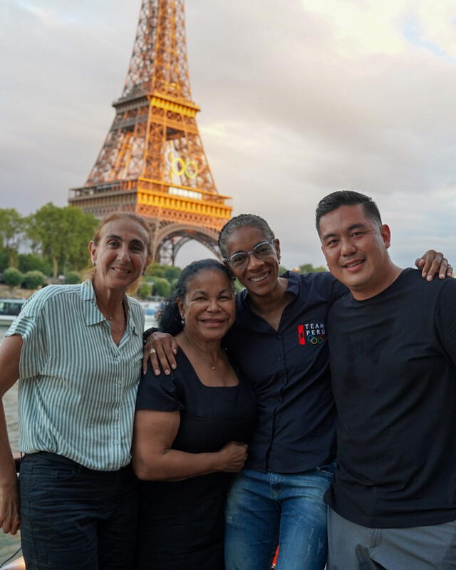  Eva Ayllón, Natalia Málaga y Leyla Chihuán juntas en París, Francia. Foto: composición LR/Instagram/Cop Team Peru   