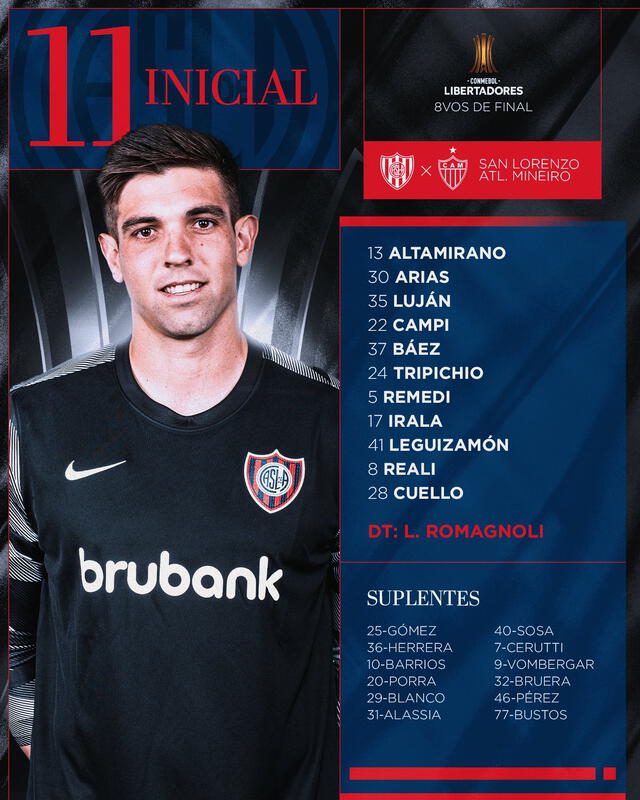 XI titular de San Lorenzo. Foto: San Lorenzo   