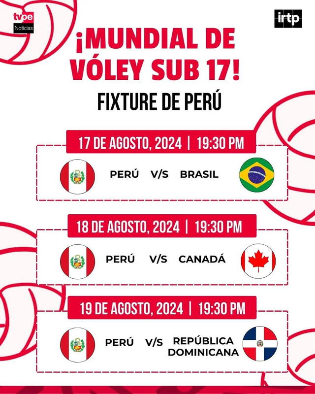 Programación de los partidos de la Bicolor. Foto: TVPerú   