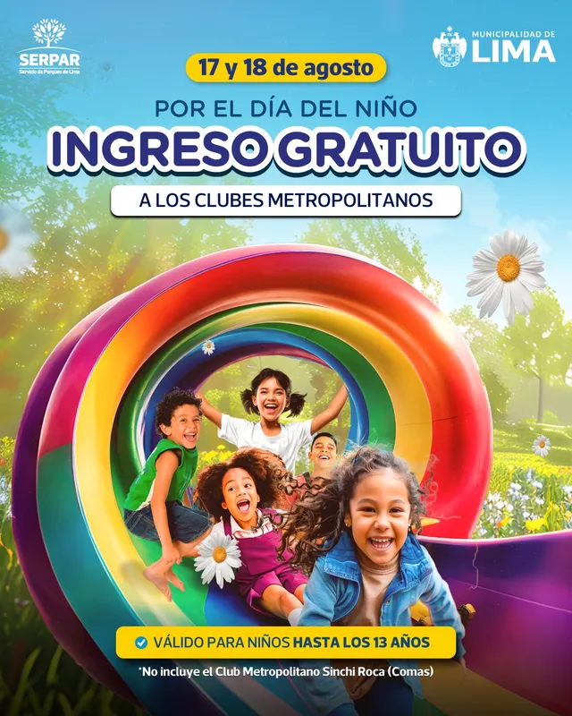 Diversos parques metropolitanos de Lima brindarán acceso gratis a niños. Foto: Serpar   