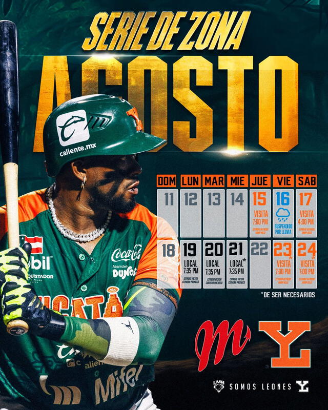 Calendario de las Series de Zona entre Diablos Rojos vs. Leones. Foto: leonesdyucatan / X   