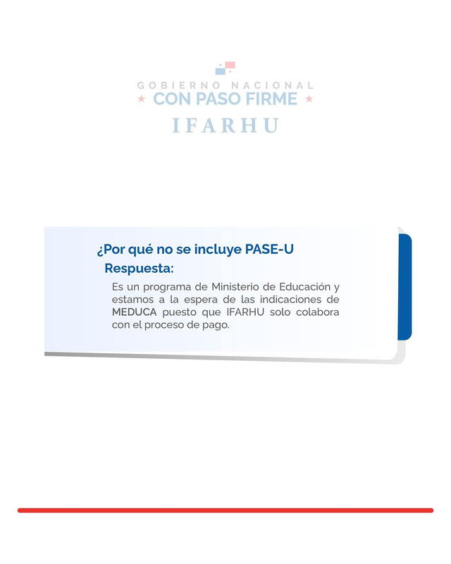 Último comunicado del Ifarhu. Foto: Ifarhu   