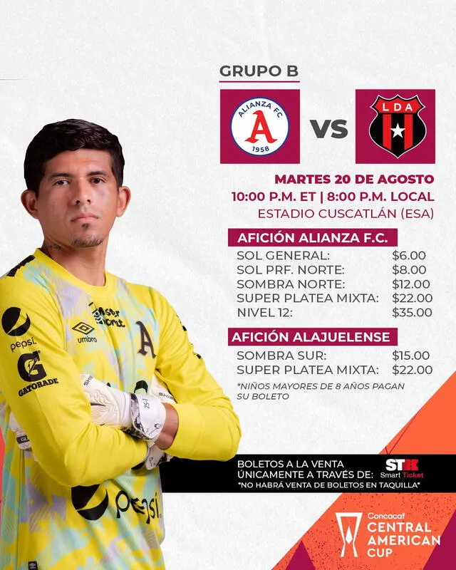 Precios de las entradas para el partido ante Alajuelense. Foto: Alianza FC   