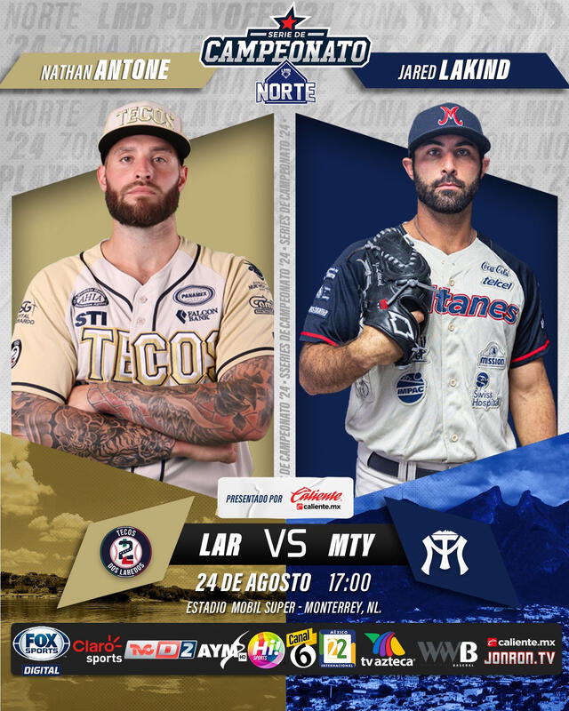 Canales confirmados del juego 2 entre Sultanes vs. Tecos. Foto: LMB   