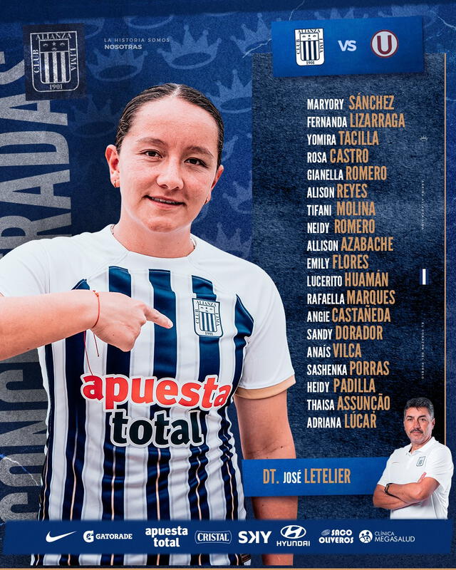 Convocadas de Alianza Lima para la final. Foto: Alianza Lima Femenino   