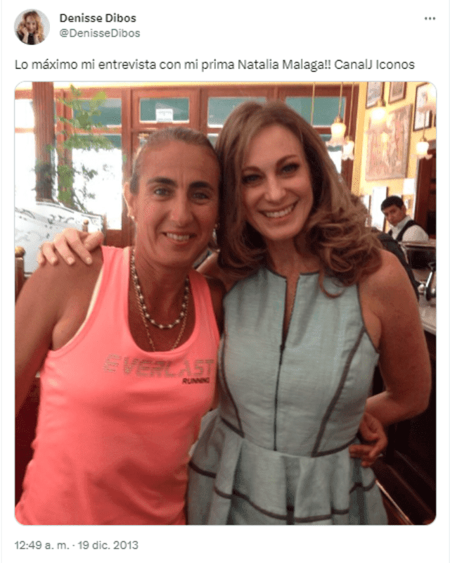  Natalia Málaga y Denisse Dibós son primas, como lo contó la actriz tras una entrevista en 2013. Foto: X    