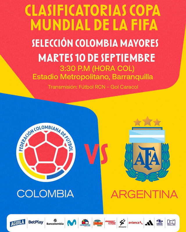 Colombia recibirá a Argentina en el Estadio Metropolitano de Barranquilla. Foto: Selección Colombia/X Colombia recibirá a Argentina en el Estadio Metropolitano de Barranquilla. Foto: Selección Colombia/X