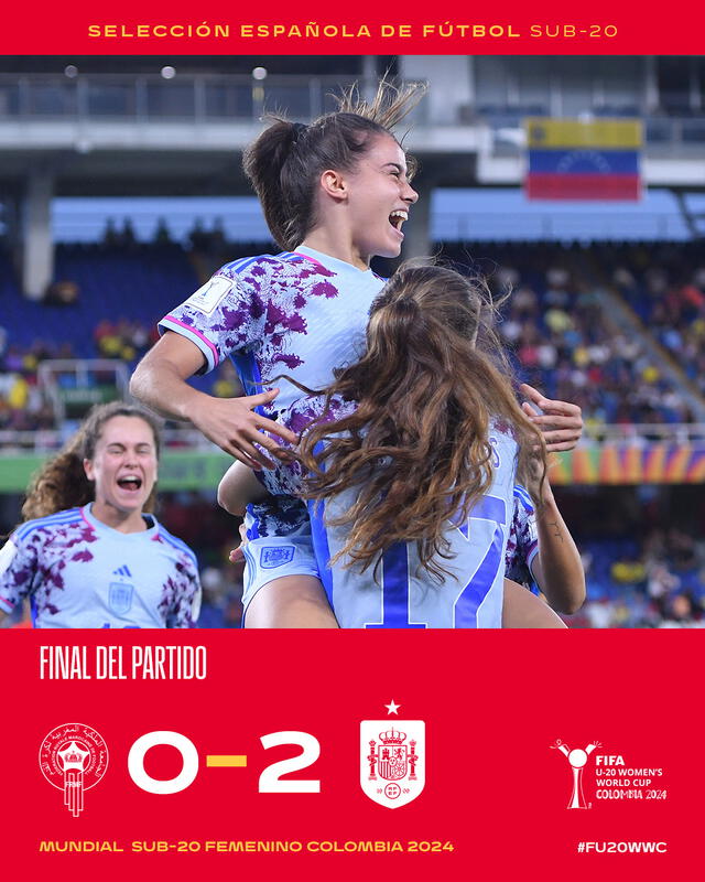  España venció 2-0 a Marruecos en su último partido. Foto: @SEFutbolFem/X   