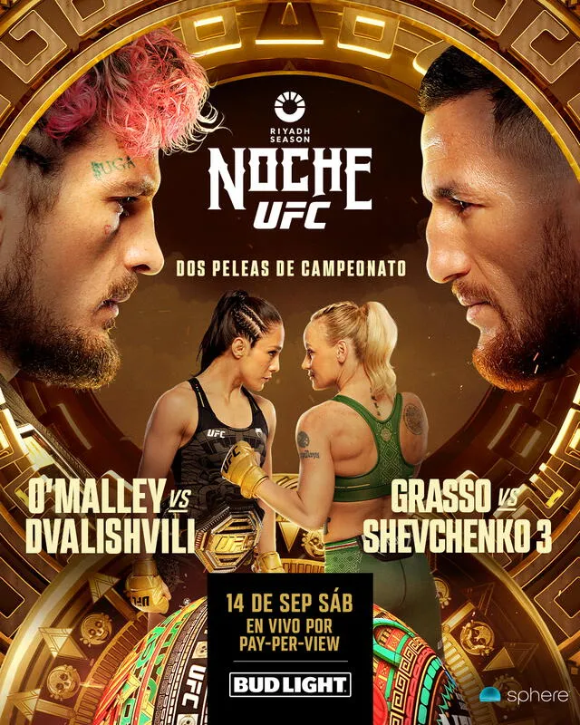 Banner oficial de la cartelera. Foto: UFC   