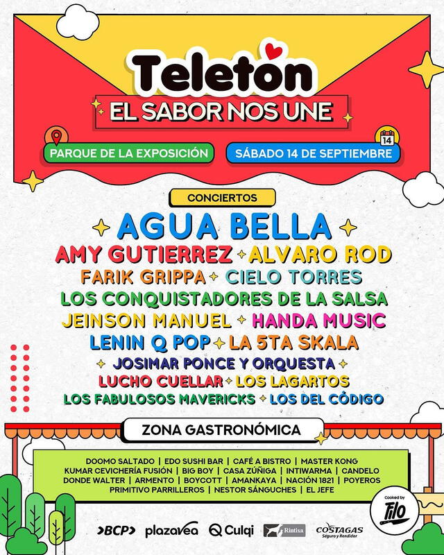 Artistas confirmados. Foto: Teletón 