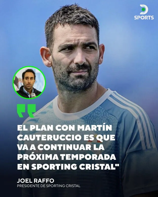  Joel Raffo declaró para ovación la renovación de Martín Cauteruccio durante la temporada 2025. Foto: DSports   