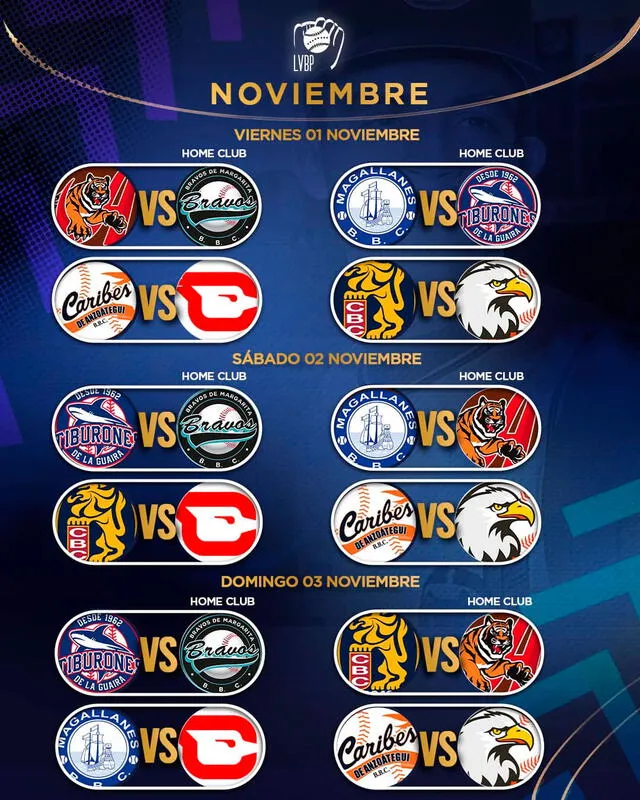 Calendario de la LVBP 2024-25. Foto: LVBP   