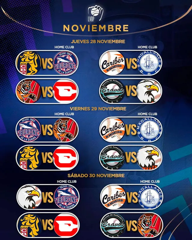 Calendario de la LVBP 2024-25. Foto: LVBP   