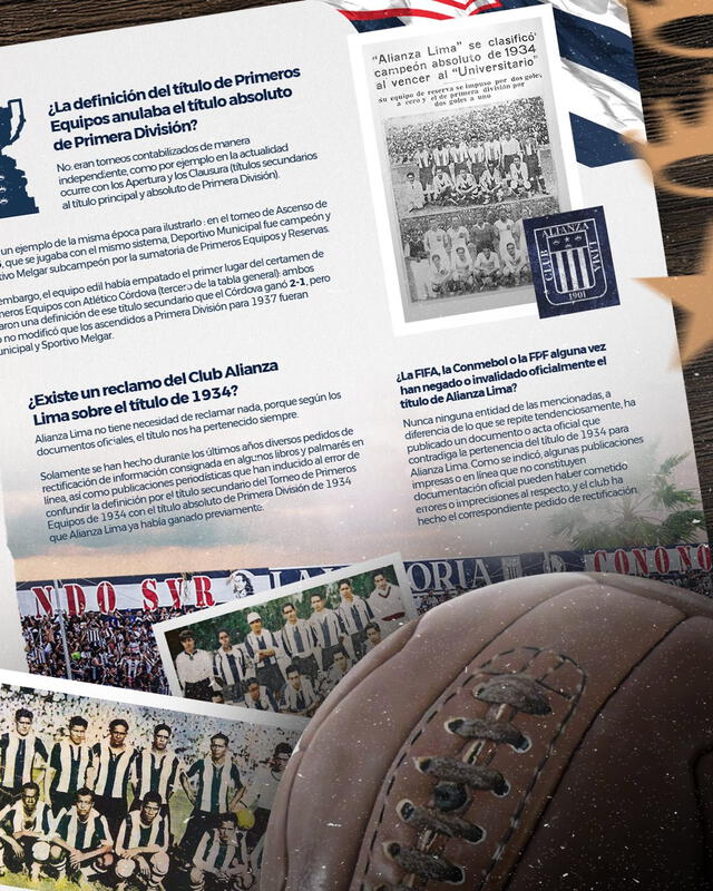  Alianza Lima publicó imágenes que explican el título 1934. Foto: Alianza Lima   