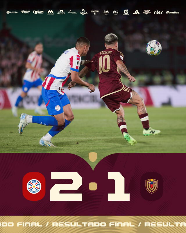 Resultado del juego de Venezuela y Paraguay. Foto: la Vinotinto   