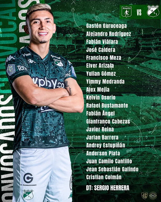 Convocado del cuadro verde. Foto: Deportivo Cali   