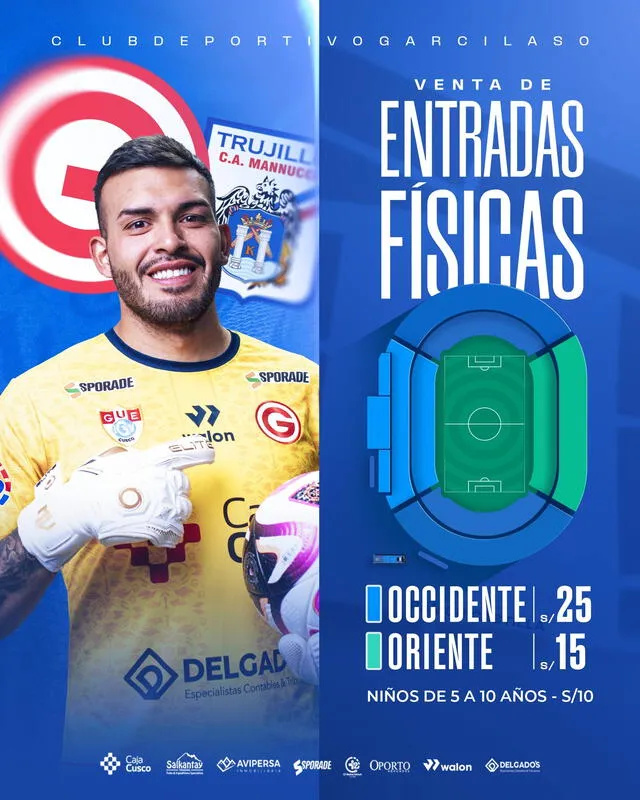  Las entradas para el Deportivo Garcilaso vs Carlos Mannucci va desde los 15 a 25 soles. Foto: Deportivo Garcilaso/X   