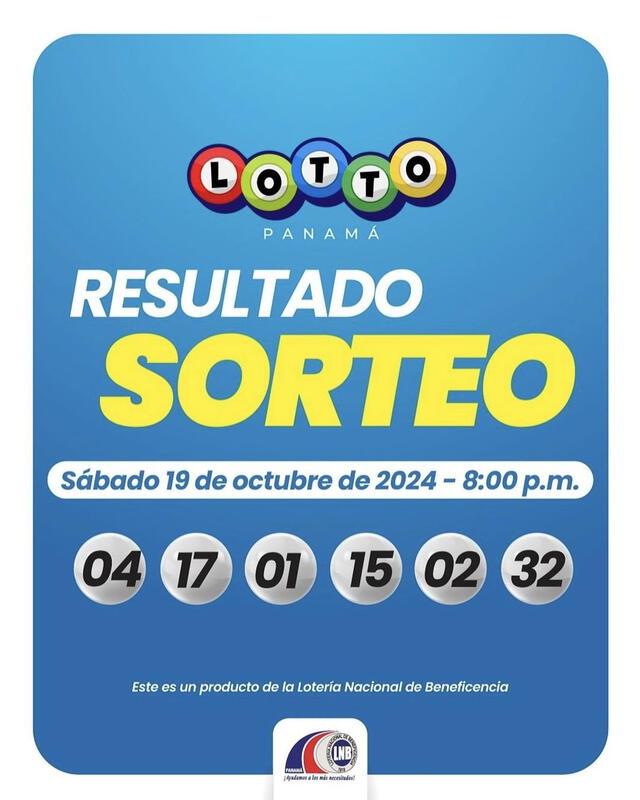 Resultados del Lotto del 19 de octubre. Foto: LNB Panamá   