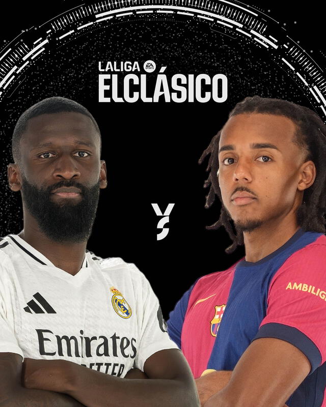  Rudiger y Koundé estarían en la defensa de sus equipos en el clásico español. Foto: LaLiga/X   