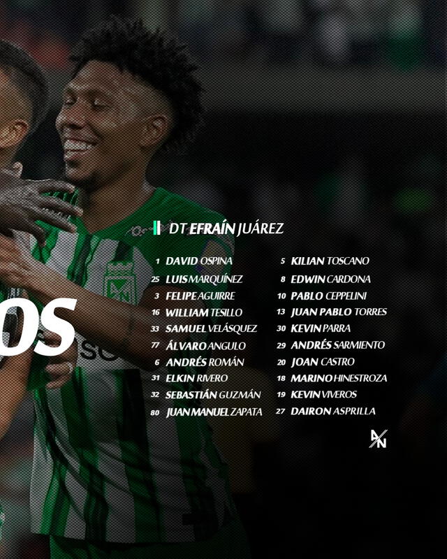 Convocados de Atlético Nacional. Foto: Atlético Nacional/X   