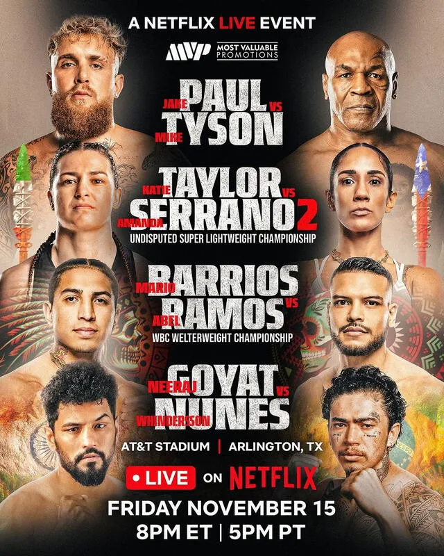 Cartelera de Serrano vs Taylor. Foto: Most Valuable Promotions 