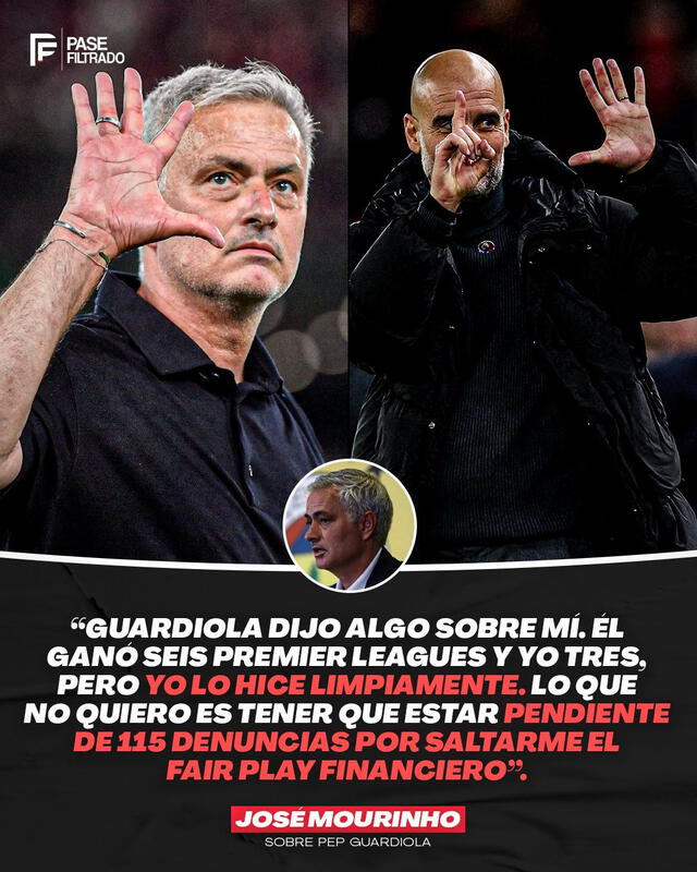 Mourinho le respondió a Guardiola. Foto: Pase Filtrado   