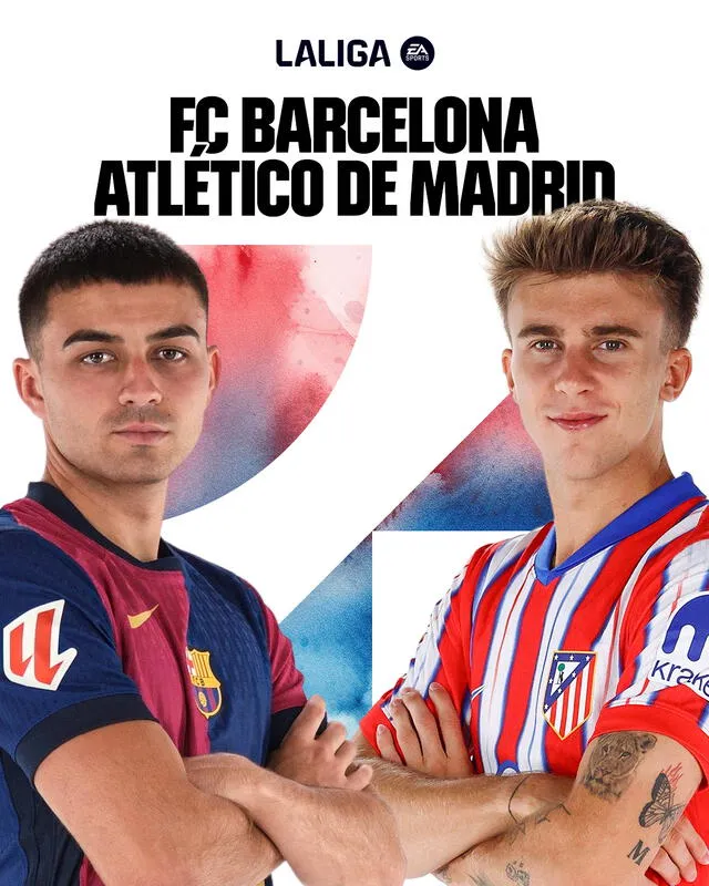  Pedri y Pablo Barrios son los conductores del Barcelona y Atlético Madrid, respectivamente. Foto: LaLiga/X   