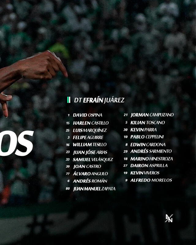 Convocados del Verdolaga. Foto: Atlético Nacional   