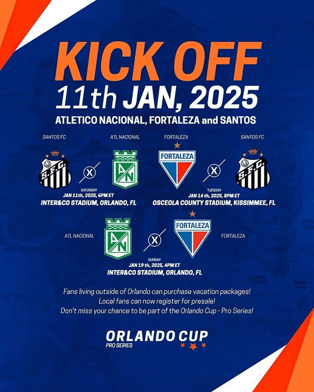  Clubes que iban a jugar la Orlando Cup 2025. Foto: Twitter   