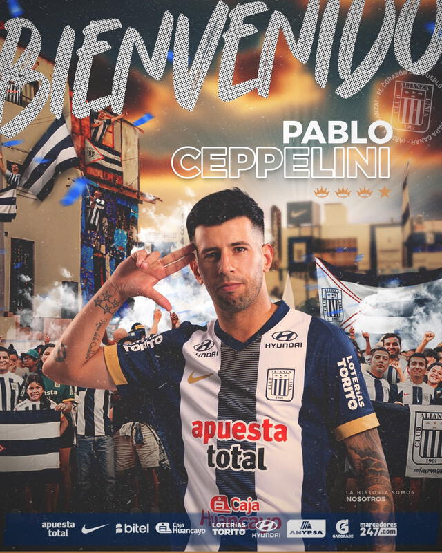 Pablo Ceppelini es nuevo jugador blanquiazul. Foto: Alianza Lima Pablo Ceppelini es nuevo jugador blanquiazul. Foto: Alianza Lima