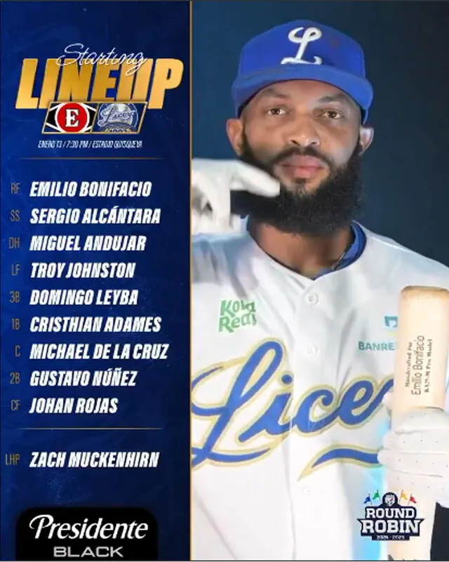 Lineup de los Tigres del Licey. Foto: TigresdelLicey / X   