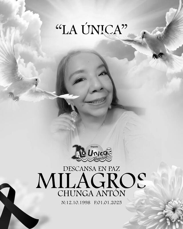  Anuncio del fallecimiento de Milagros Chunga. Foto: Instagram 