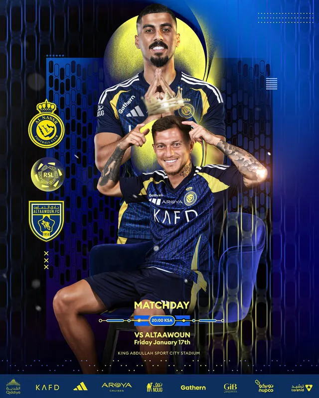  Al Nassr vs Al Taawon jugarán este viernes 17 de enero. Foto: Al Nassr/X   