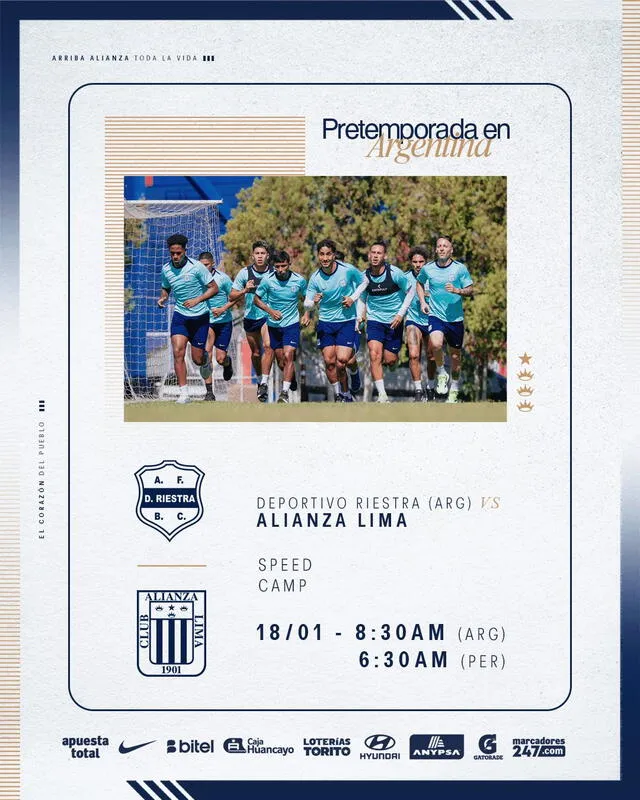 Alianza Lima jugará su segundo amistoso en Argentina. Foto: Club Alianza Lima   