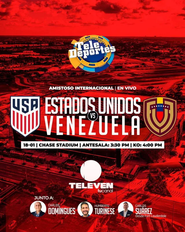 Canal confirmado para ver el juego. Foto: Televen 