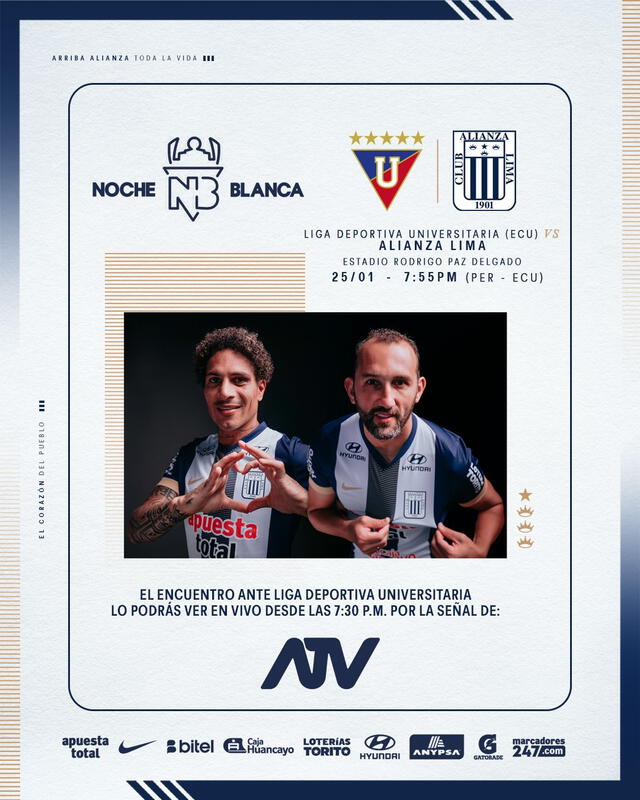  Alianza Lima enfrentará a LDU Quito en el Estadio Rodrigo Paz Delgado. Foto: Alianza Lima   