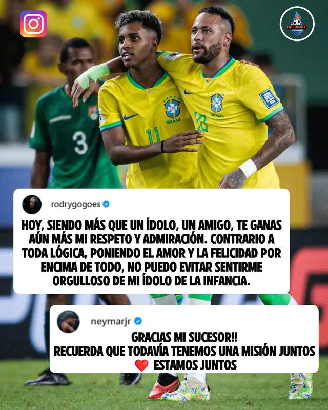  Neymar Júnior llamó a Rodrygo Goes como su sucesor en Brasil. Foto: El Chiringuito   