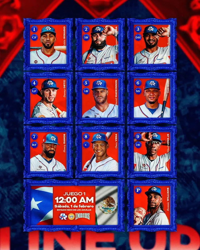 Lineup de Puerto Rico. Foto: Indioslbprc / x   