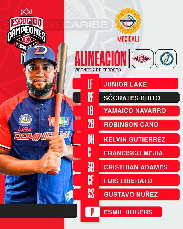 Lineup de República Dominicana. Foto: EscogidoBBClub / X   