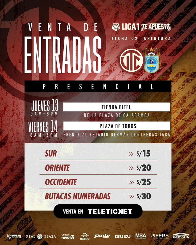 Precio de las entradas para el partido ante Binacional. Foto: UTC   