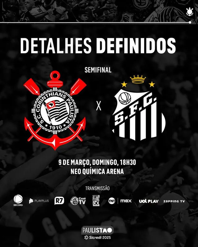 El Timao será local en el partido de ida de esta semifinal. Foto: Corinthians El Timao será local en el partido de ida de esta semifinal. Foto: Corinthians