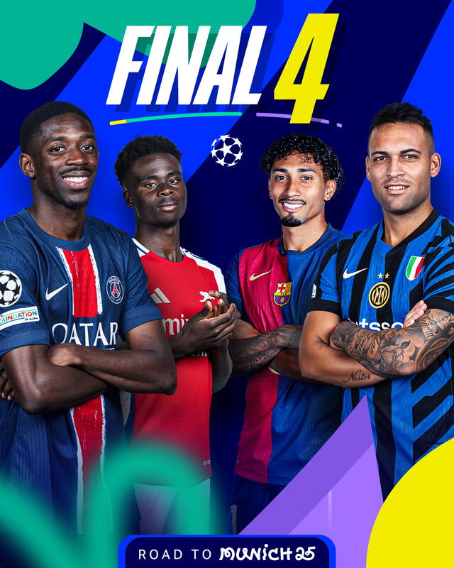 Banner oficial de los enfrentamientos. Foto: Champions League Banner oficial de los enfrentamientos. Foto: Champions League