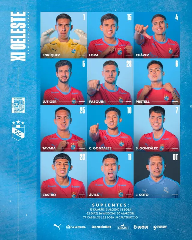 Equipo titular rimense. Foto: Sporting Cristal Equipo titular rimense. Foto: Sporting Cristal