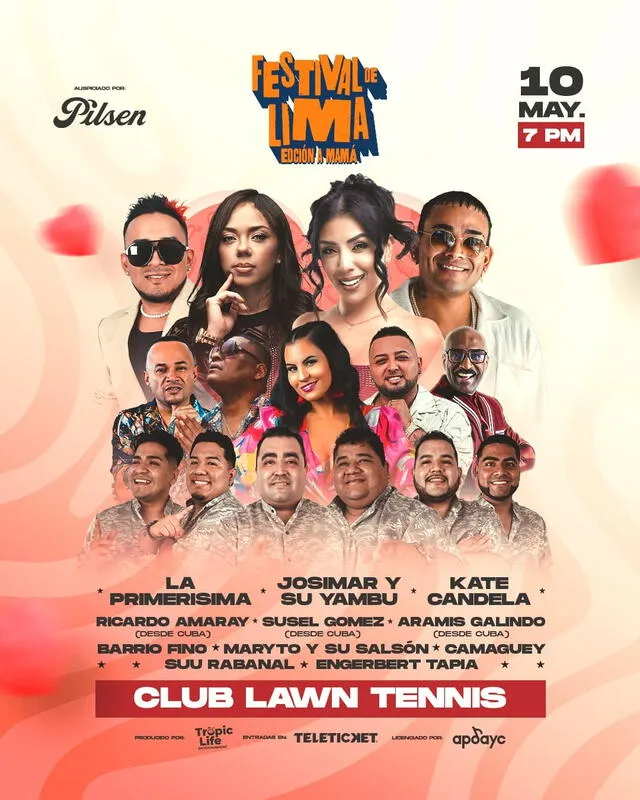 Exponentes de la cumbia y de la salsa celebrarán el Día de la Madre en el Club Lawn Tennis. Foto: difusión Exponentes de la cumbia y de la salsa celebrarán el Día de la Madre en el Club Lawn Tennis. Foto: difusión