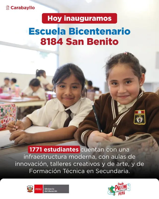 Según Minedu, 144 escuelas ya han sido entregadas durante el Gobierno de Dina Boluarte. Según Minedu, 144 escuelas ya han sido entregadas durante el Gobierno de Dina Boluarte.