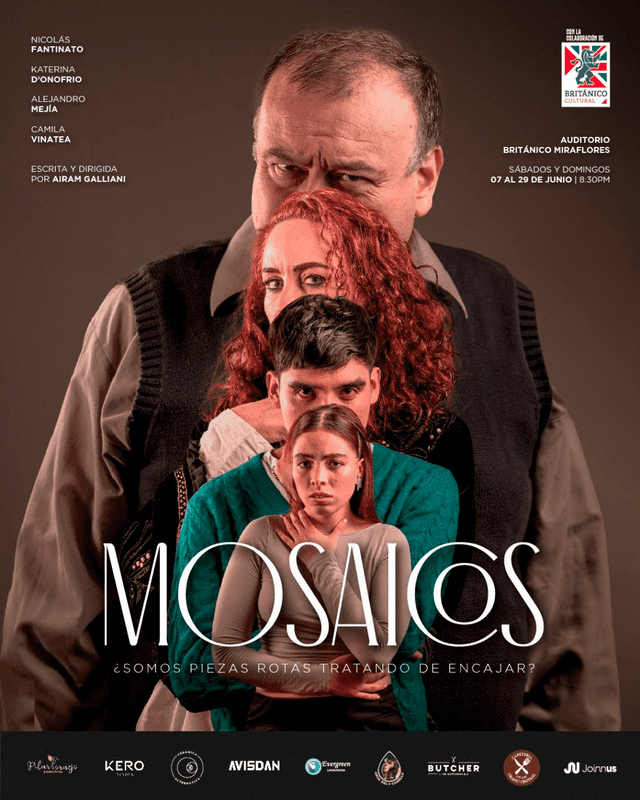 ‘Mosaicos’ es protagonizada por Camila Vinatea, Katerina D’Onofrio, Nicolás Fantinato y Alejandro Mejía. Foto: difusión ‘Mosaicos’ es protagonizada por Camila Vinatea, Katerina D’Onofrio, Nicolás Fantinato y Alejandro Mejía. Foto: difusión